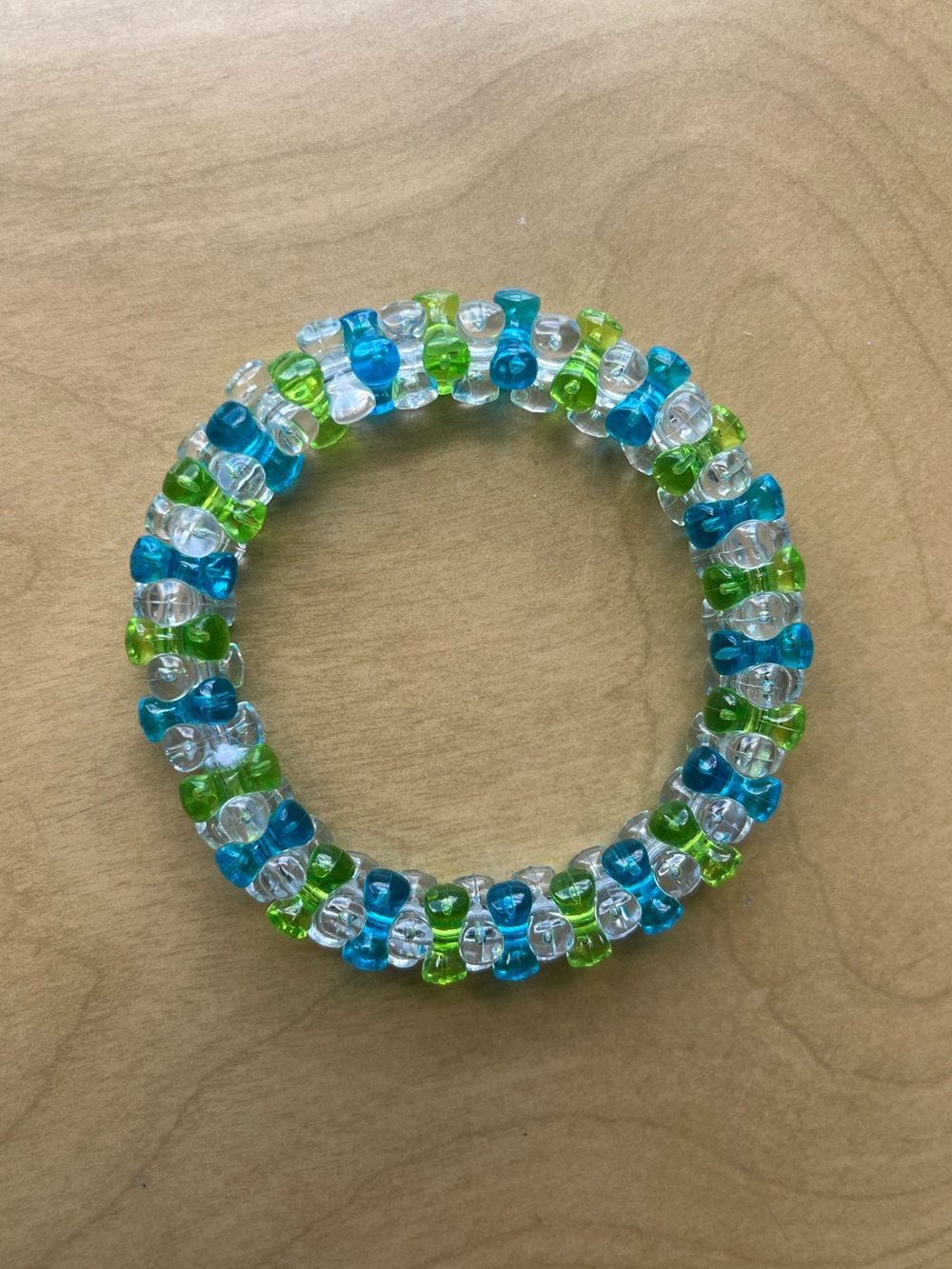 Beaded Blue & Green Pendant Necklace and Bracelet Set - Picture 2 of 4